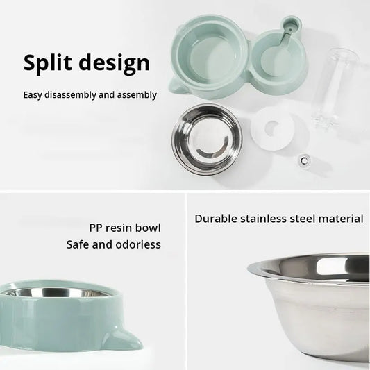 Automatic Pet Feeder & Water Dispenser – Gravity Food Bowl for Cats & Dogs