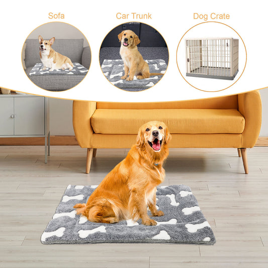 Self-Warming Pet Bed Mat – Washable Fleece Crate Pad for Cats & Dogs