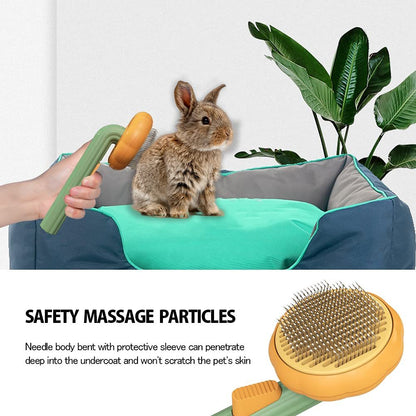 Pumpkin Self‑Cleaning Slicker Brush – Ergonomic Grooming for Cats & Dogs