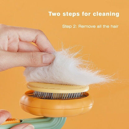 Pumpkin Self‑Cleaning Slicker Brush – Ergonomic Grooming for Cats & Dogs