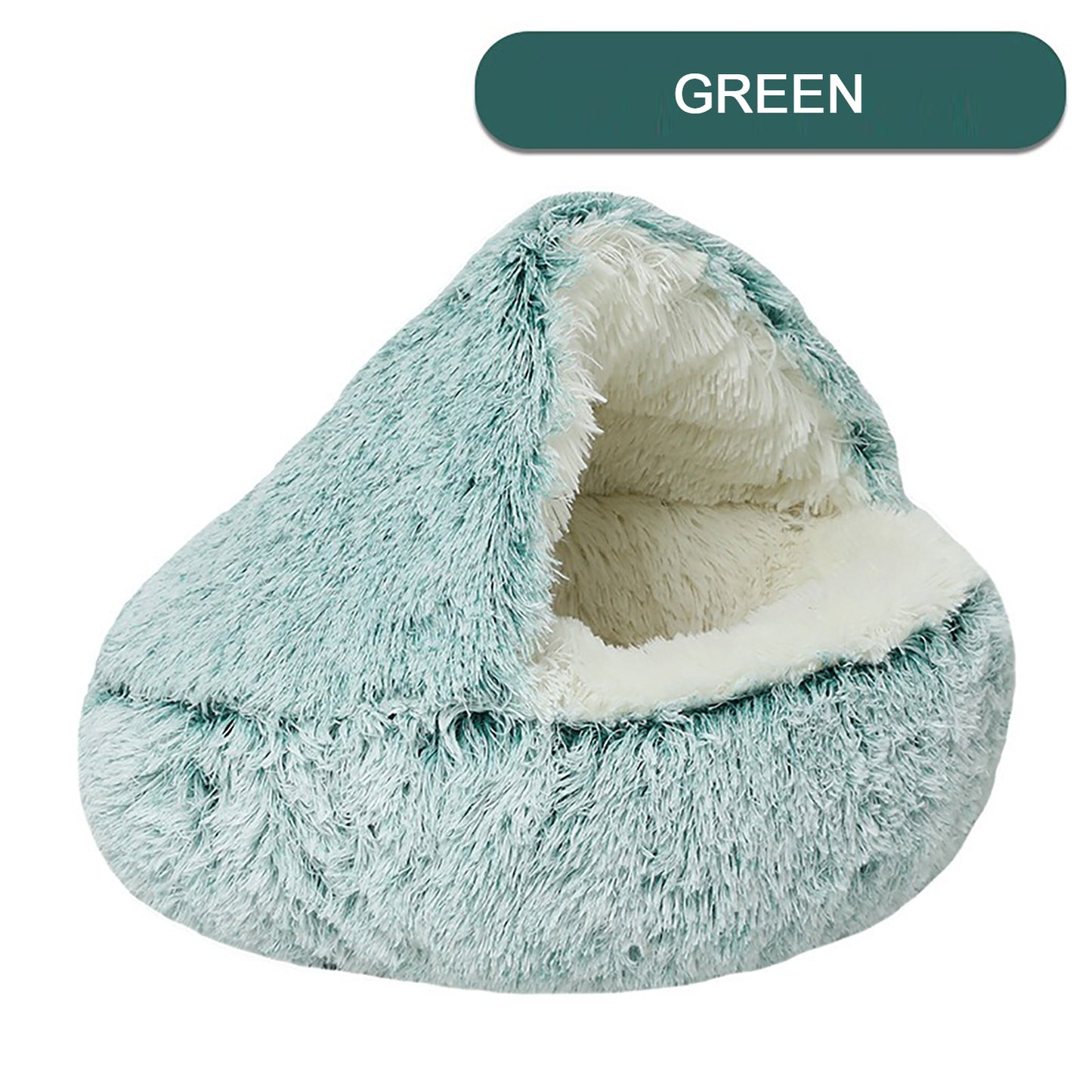 Luxury Plush Round Cat Bed – Hooded Donut Cave for Cats & Small Dogs