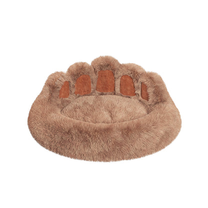 Bear Paw Plush Pet Bed – Cozy, Cute & Washable for Dogs & Cats
