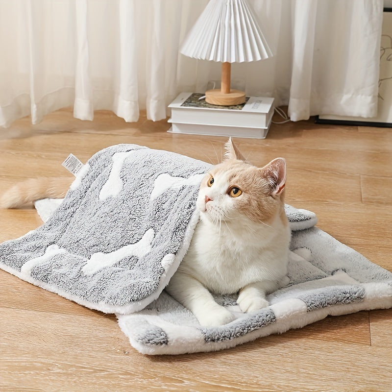 Self-Warming Pet Bed Mat – Washable Fleece Crate Pad for Cats & Dogs