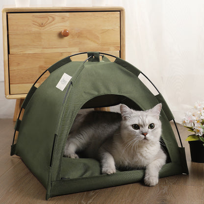 Cat Tent Bed with Soft Mat – Portable Cozy Cave for Cats & Small Dogs
