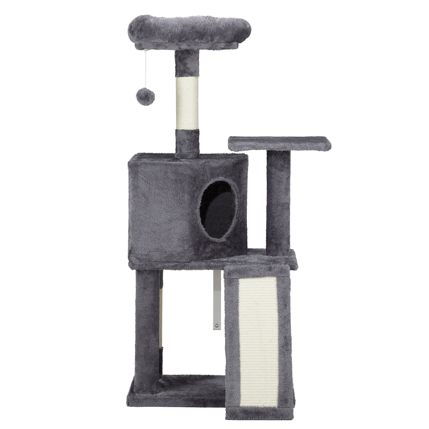 47″ Dark Grey Trapezoid Cat Scratcher House – Climbing Frame & Cozy Cat Home