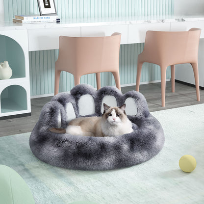 Bear Paw Plush Pet Bed – Cozy, Cute & Washable for Dogs & Cats