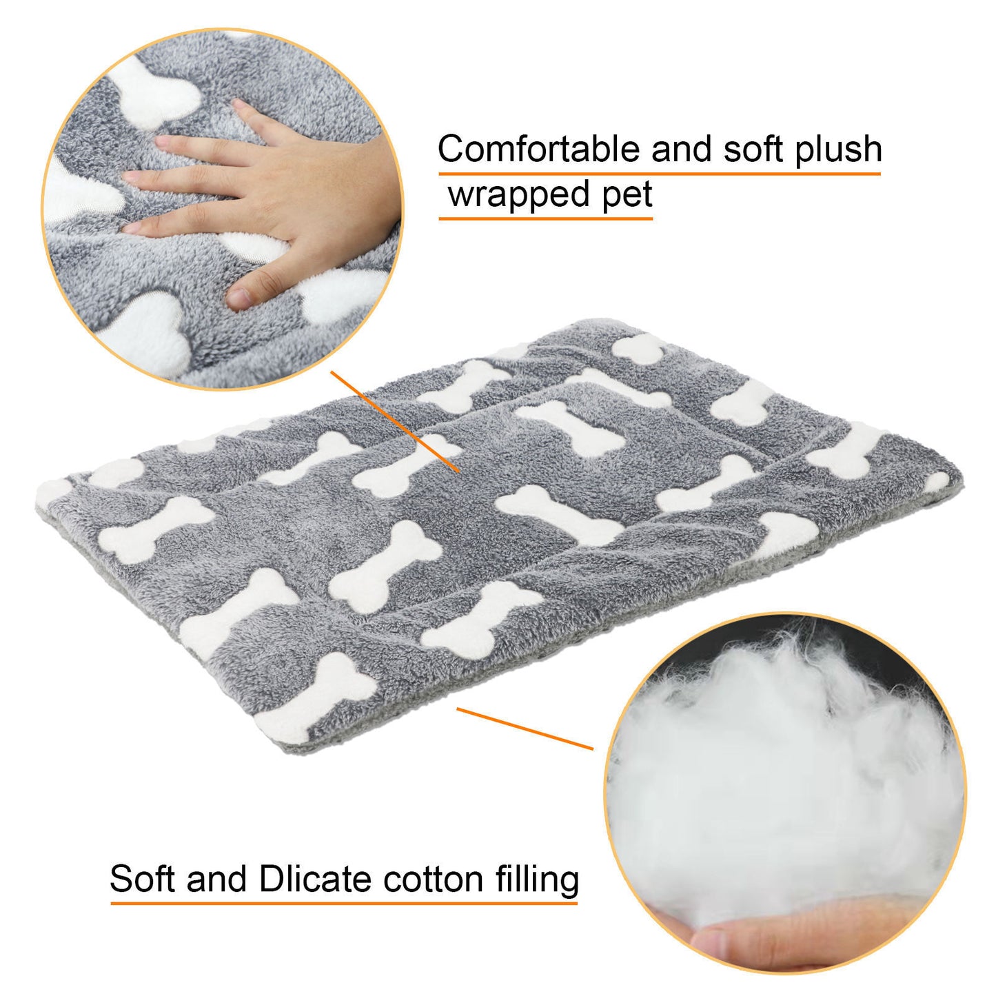 Self-Warming Pet Bed Mat – Washable Fleece Crate Pad for Cats & Dogs