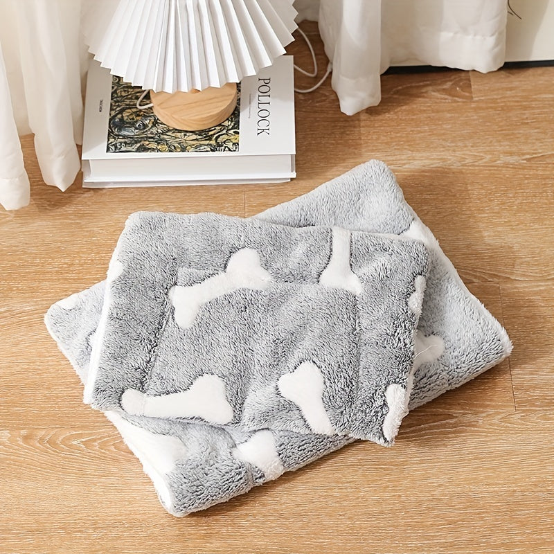 Self-Warming Pet Bed Mat – Washable Fleece Crate Pad for Cats & Dogs