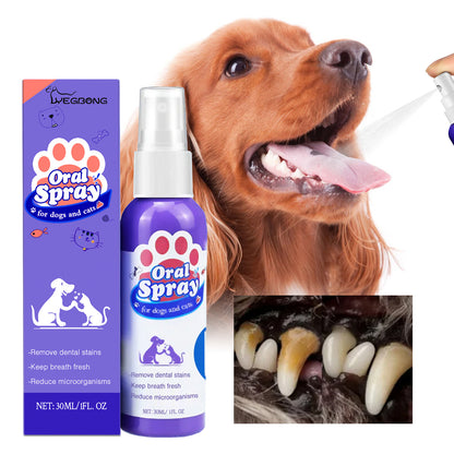 Pet Teeth Cleaning Spray for Cats & Dogs – Fresh Breath Oral Care
