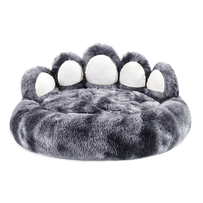 Bear Paw Plush Pet Bed – Cozy, Cute & Washable for Dogs & Cats