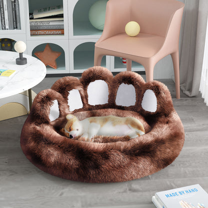 Bear Paw Plush Pet Bed – Cozy, Cute & Washable for Dogs & Cats