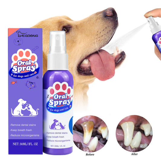 Pet Teeth Cleaning Spray for Cats & Dogs – Fresh Breath Oral Care