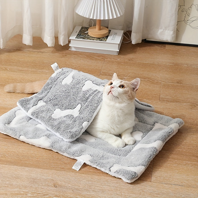 Self-Warming Pet Bed Mat – Washable Fleece Crate Pad for Cats & Dogs
