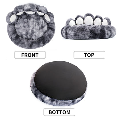 Bear Paw Plush Pet Bed – Cozy, Cute & Washable for Dogs & Cats
