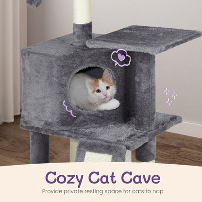 47″ Dark Grey Trapezoid Cat Scratcher House – Climbing Frame & Cozy Cat Home