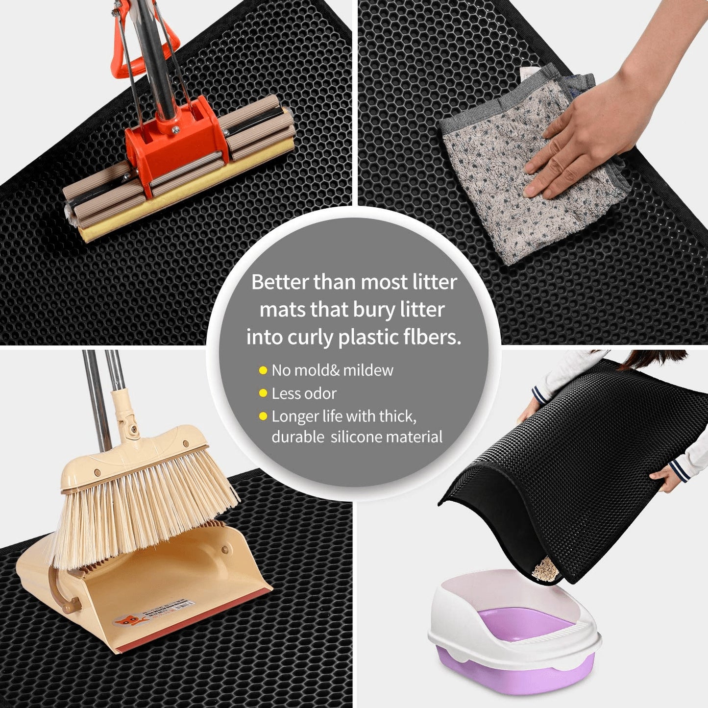 Honeycomb Waterproof Pet Litter Mat – Double Layer, Non-Slip & Washable