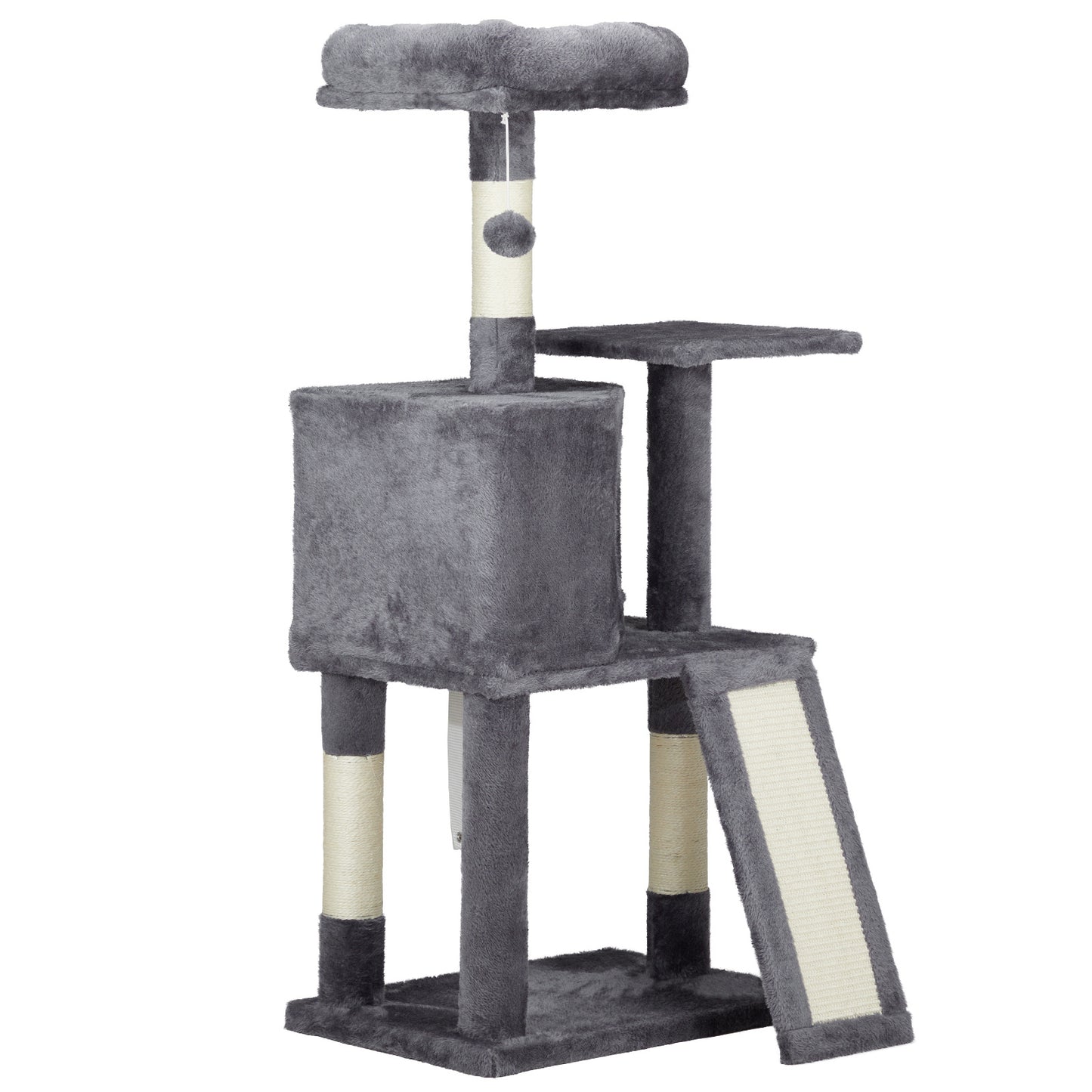 47″ Dark Grey Trapezoid Cat Scratcher House – Climbing Frame & Cozy Cat Home