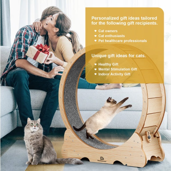 Cat Exercise Wheel Treadmill – Carpeted Indoor Running Toy for Active Cats