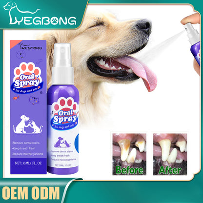 Pet Teeth Cleaning Spray for Cats & Dogs – Fresh Breath Oral Care