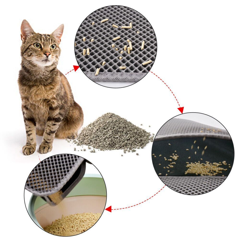 Honeycomb Waterproof Pet Litter Mat – Double Layer, Non-Slip & Washable