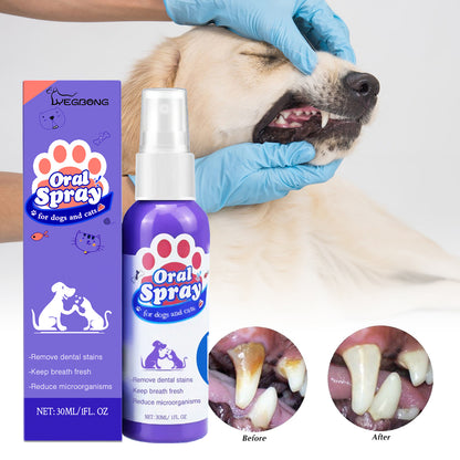 Pet Teeth Cleaning Spray for Cats & Dogs – Fresh Breath Oral Care